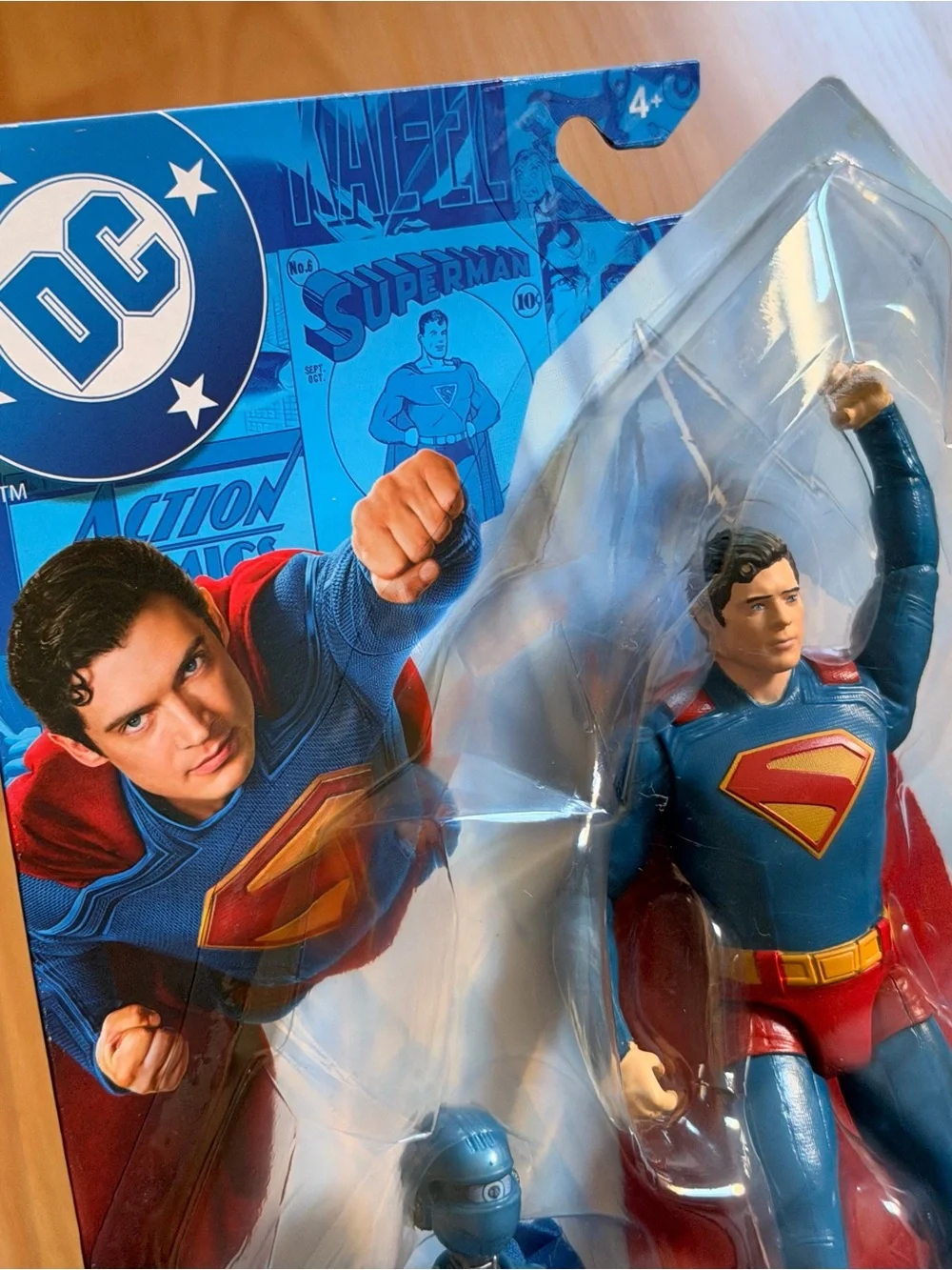 DC Superman Red and Blue Tote Bag with Action Figure